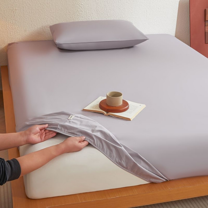 91家纺网 家纺一手货源 找家纺 梵克保罗 2025新款全棉13372喷气防水床笠5面全包防水不渗漏-单枕套 烟雨灰