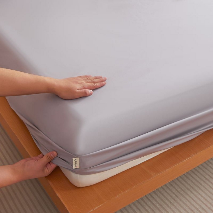 91家纺网 家纺一手货源 找家纺 梵克保罗 2025新款全棉13372喷气防水床笠5面全包防水不渗漏-单枕套 烟雨灰