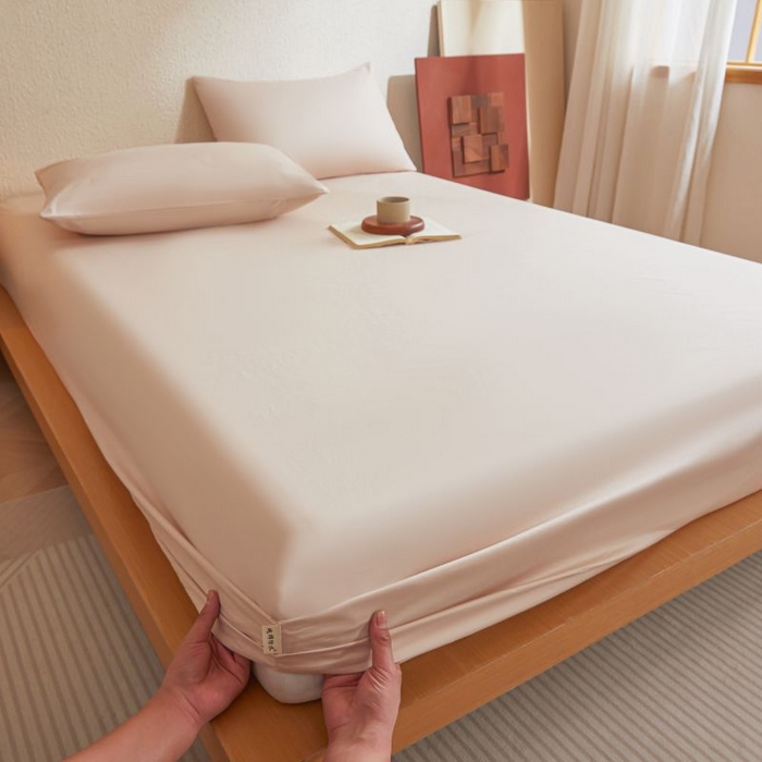 91家纺网 家纺一手货源 找家纺 梵克保罗 2025新款全棉13372喷气防水床笠5面全包防水不渗漏-单枕套 浅茶杏