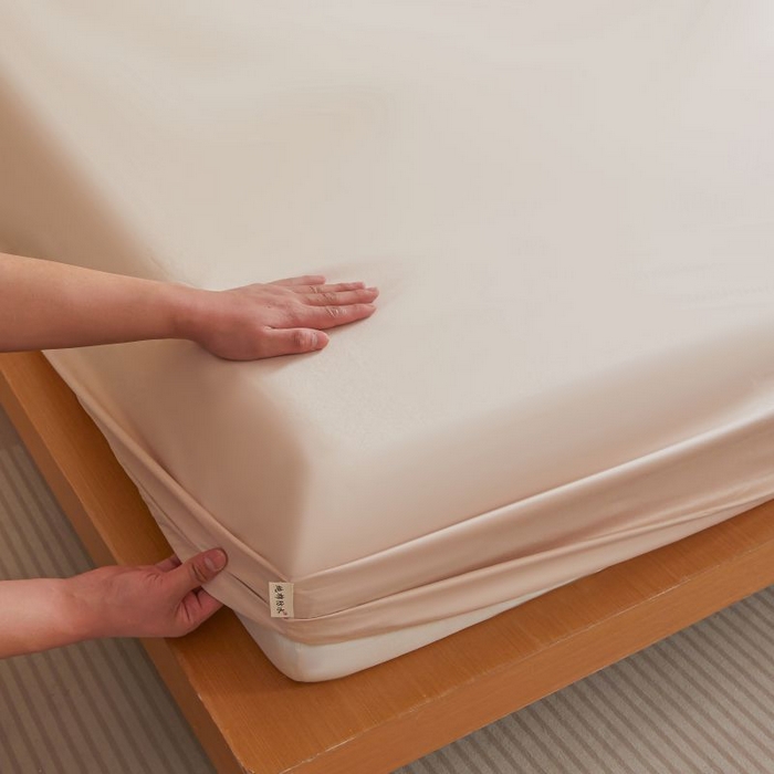 91家纺网 家纺一手货源 找家纺 梵克保罗 2025新款全棉13372喷气防水床笠5面全包防水不渗漏-单枕套 浅茶杏