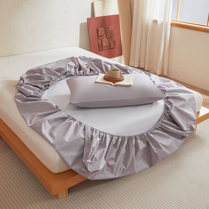 91家纺网 家纺一手货源 找家纺 梵克保罗 2025新款全棉13372喷气防水床笠5面全包防水不渗漏-单枕套 烟雨灰