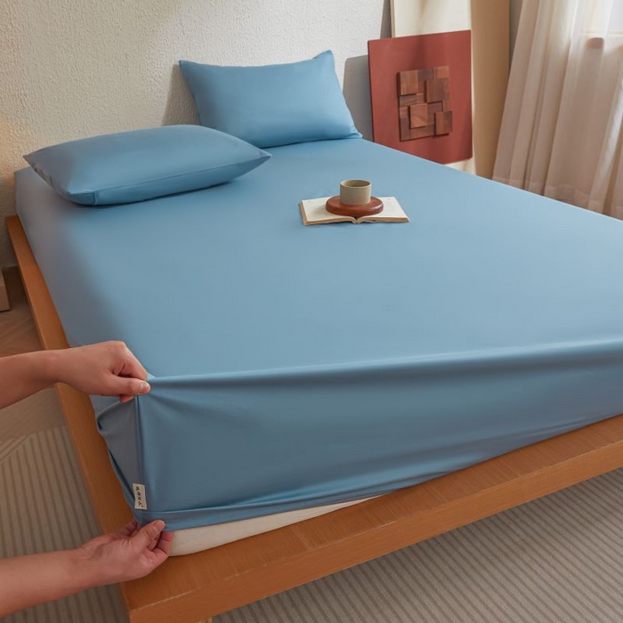 91家纺网 家纺一手货源 找家纺 梵克保罗 2025新款全棉13372喷气防水床笠5面全包防水不渗漏-单枕套 清雅蓝