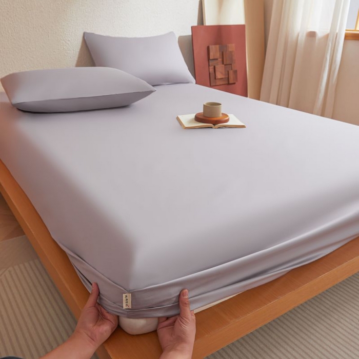 91家纺网 家纺一手货源 找家纺 梵克保罗 2025新款全棉13372喷气防水床笠5面全包防水不渗漏-单枕套 烟雨灰