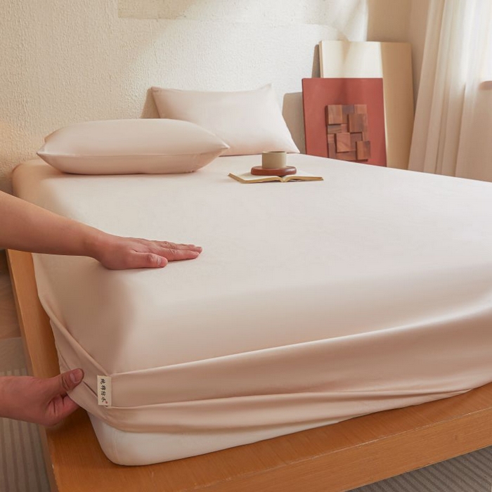 91家纺网 家纺一手货源 找家纺 梵克保罗 2025新款全棉13372喷气防水床笠5面全包防水不渗漏-单枕套 浅茶杏