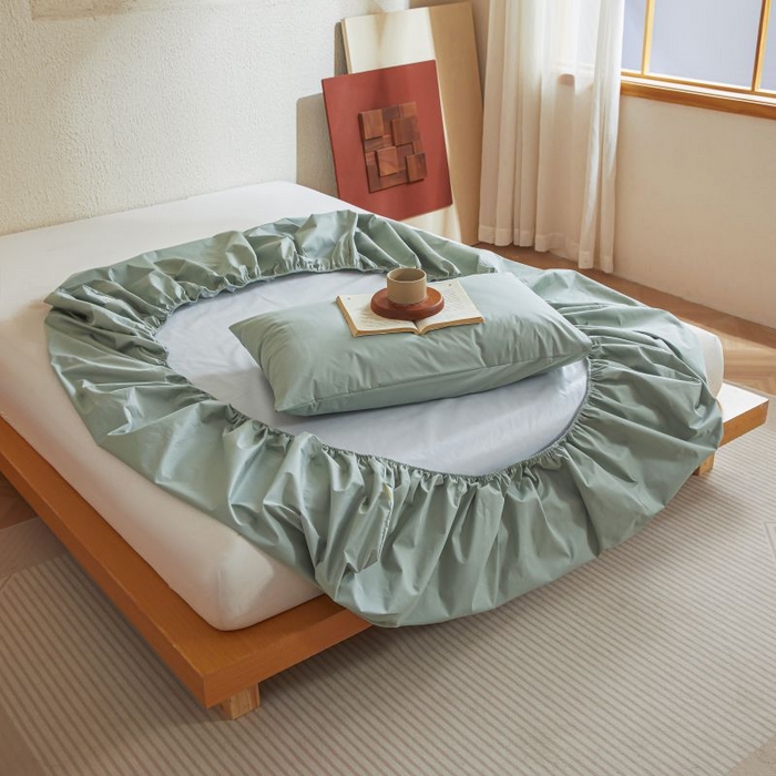 91家纺网 家纺一手货源 找家纺 梵克保罗 2025新款全棉13372喷气防水床笠5面全包防水不渗漏-单枕套 川青绿