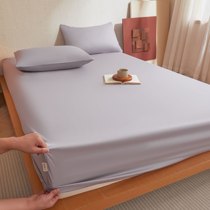 91家纺网 家纺一手货源 找家纺 梵克保罗 2025新款全棉13372喷气防水床笠5面全包防水不渗漏-单枕套 烟雨灰