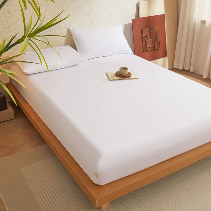 91家纺网 家纺一手货源 找家纺 梵克保罗 2025新款全棉13372喷气防水床笠5面全包防水不渗漏-单枕套 白云白