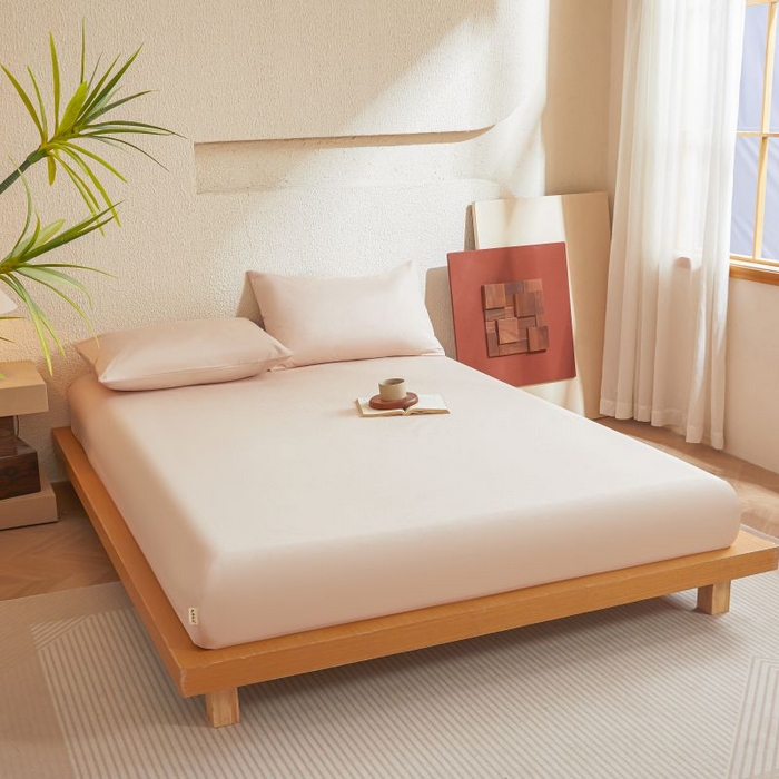 91家纺网 家纺一手货源 找家纺 梵克保罗 2025新款全棉13372喷气防水床笠5面全包防水不渗漏-单枕套 浅茶杏