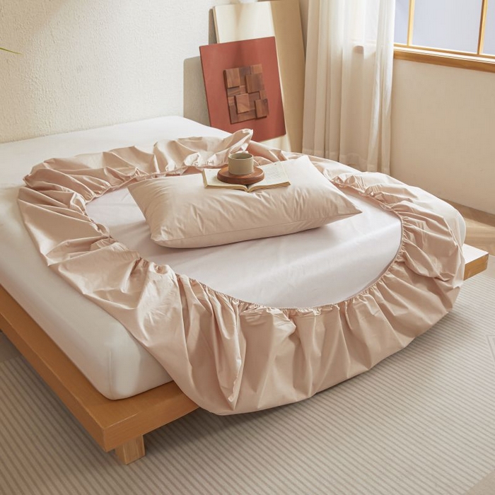 91家纺网 家纺一手货源 找家纺 梵克保罗 2025新款全棉13372喷气防水床笠5面全包防水不渗漏-单枕套 浅茶杏