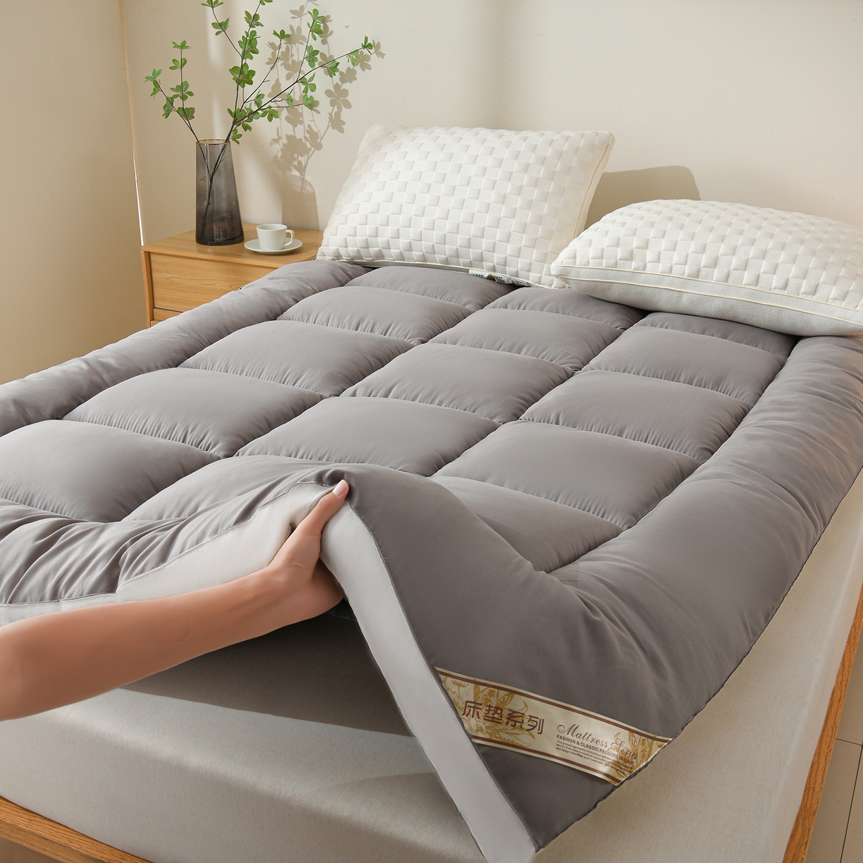 91家纺网 家纺一手货源 找家纺 （总）预言家纺 2025新款黄边立体床垫床褥系列