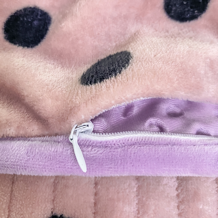 91家纺网 家纺一手货源 找家纺 尚美 2025新款豆豆绒牛奶绒大花边床盖四件套-系列2（床盖花边随机） 肉色波点