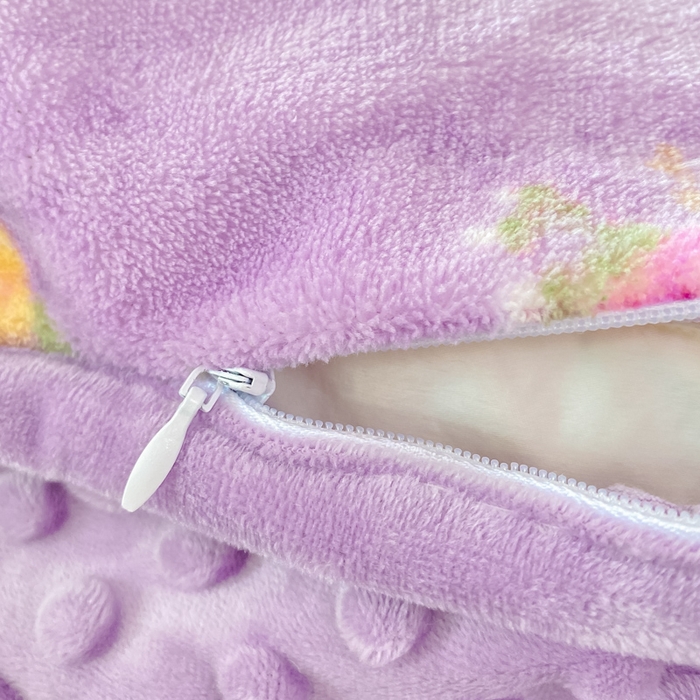 91家纺网 家纺一手货源 找家纺 尚美 2025新款豆豆绒牛奶绒大花边床盖四件套-系列2（床盖花边随机） 紫苏