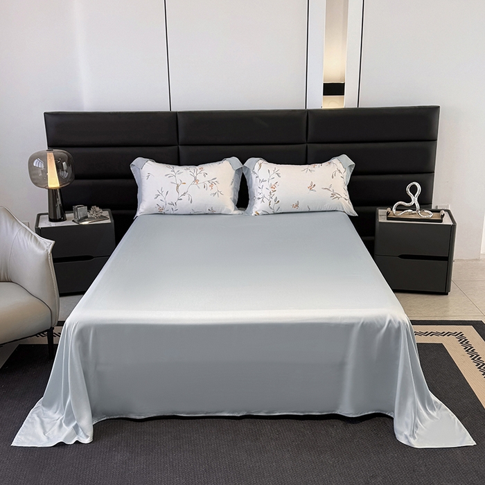 91家纺网 家纺一手货源 找家纺 梵克保罗 2025春夏新款莱赛尔天丝夏被嵌绳款数码印花单夏被夏被四件套单床笠单床单款 清雅