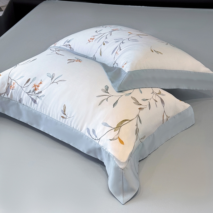 91家纺网 家纺一手货源 找家纺 梵克保罗 2025春夏新款莱赛尔天丝夏被嵌绳款数码印花单夏被夏被四件套单床笠单床单款 清雅