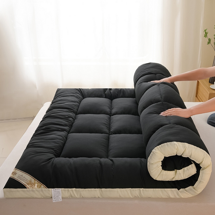 预言家纺 2025新款黄边立体床垫床褥系列 黄边黑色