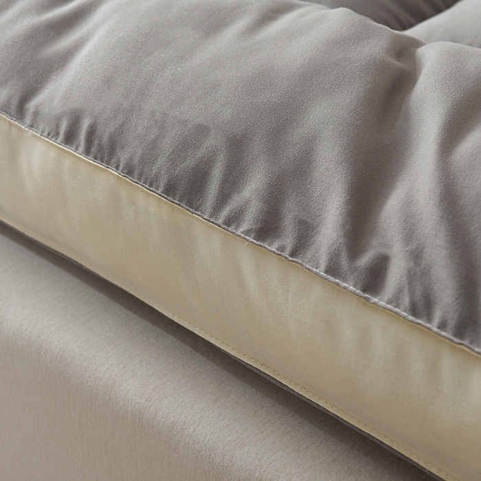 91家纺网 家纺一手货源 找家纺 预言家纺 2025新款黄边立体床垫床褥系列 黄边灰