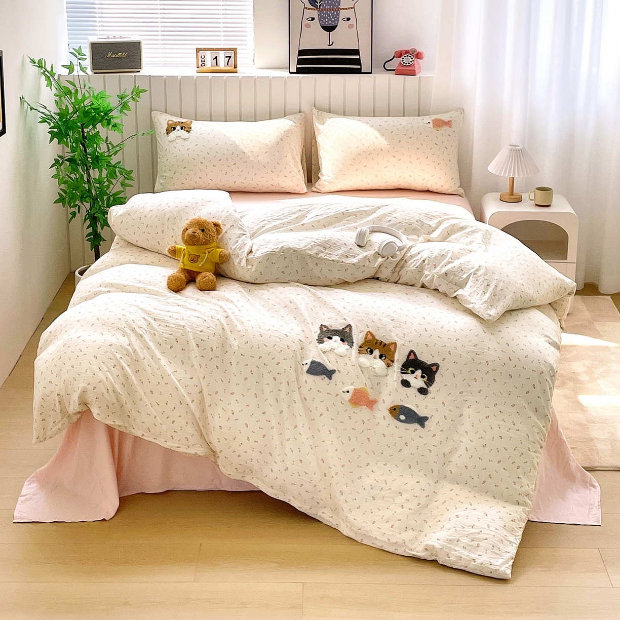 91家纺网 家纺一手货源 找家纺 （总）三叁三 2025新款亲肤云柔水洗棉卡通毛巾绣四件套