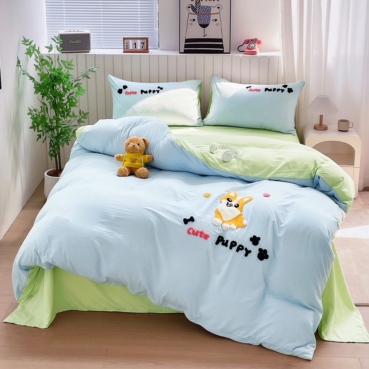 91家纺网 家纺一手货源 找家纺 （总）三叁三 2025新款亲肤云柔水洗棉卡通毛巾绣四件套