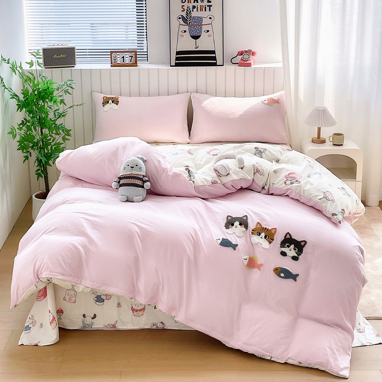 91家纺网 家纺一手货源 找家纺 （总）三叁三 2025新款亲肤云柔水洗棉卡通毛巾绣四件套