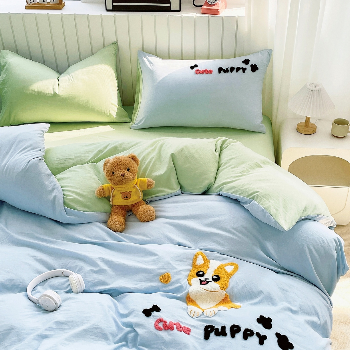 91家纺网 家纺一手货源 找家纺 （总）三叁三 2025新款亲肤云柔水洗棉卡通毛巾绣四件套