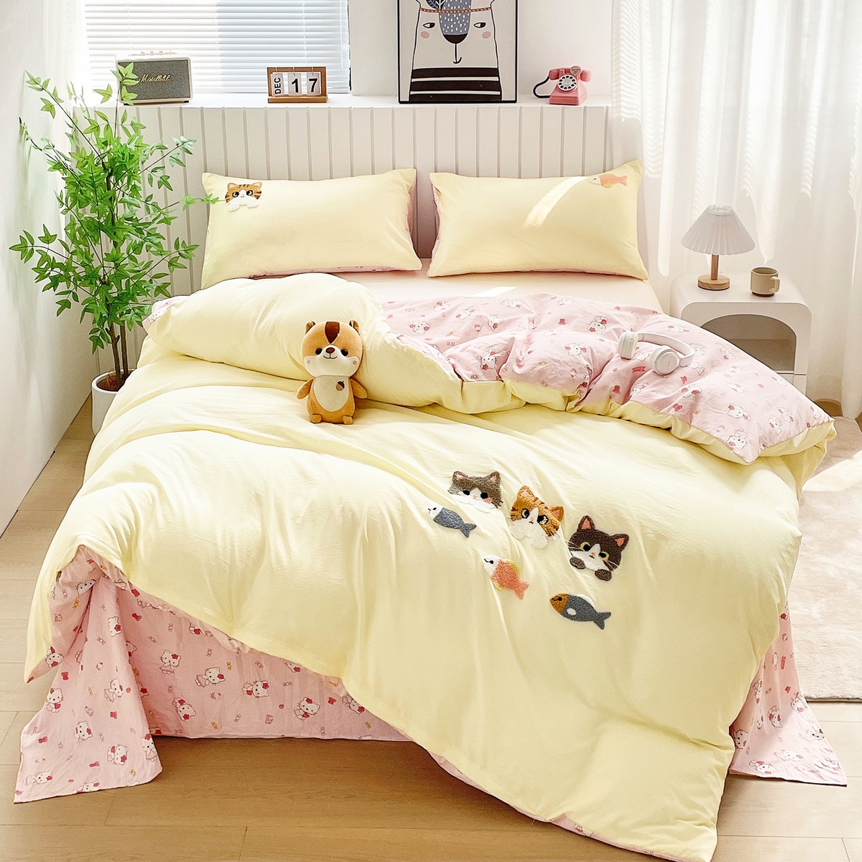 91家纺网 家纺一手货源 找家纺 （总）三叁三 2025新款亲肤云柔水洗棉卡通毛巾绣四件套