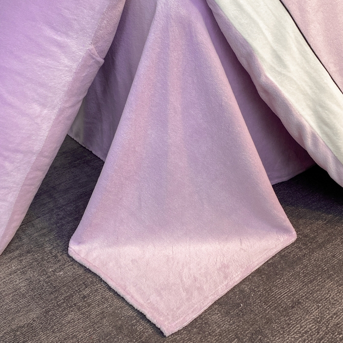 91家纺网 家纺一手货源 找家纺 绒世界 2025秋冬小香风香奈系列牛奶绒四件套 薰衣紫