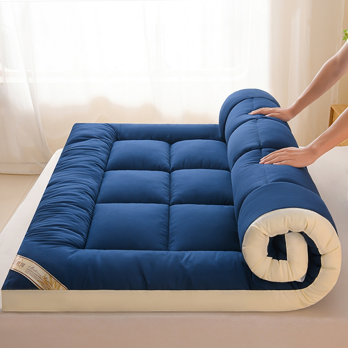 预言家纺 2025新款黄边立体床垫床褥系列 黄边深蓝