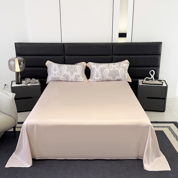 梵克保罗 2025春夏新品莱赛尔天丝数码印花单床笠单床单单枕套 珍珠腮红-床单