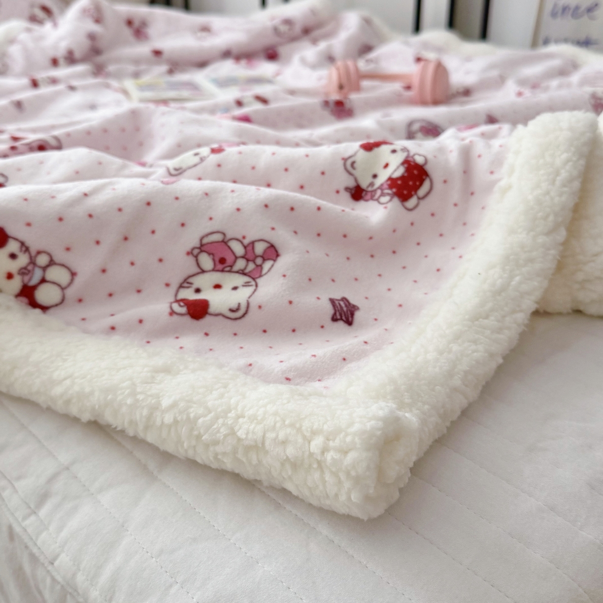 91家纺网 家纺一手货源 找家纺 航途席业 2025新款200g牛奶绒羊羔绒毛毯 超甜小猫咪