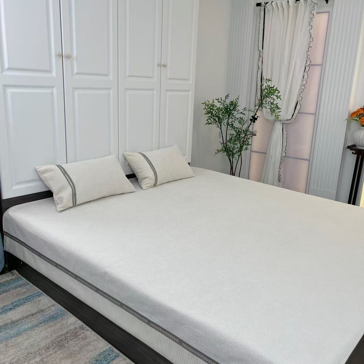 （总）暖木杨 2025新款雪尼尔榻榻米床盖炕盖防滑床盖柔软亲肤简约可定制尺寸-奶茶