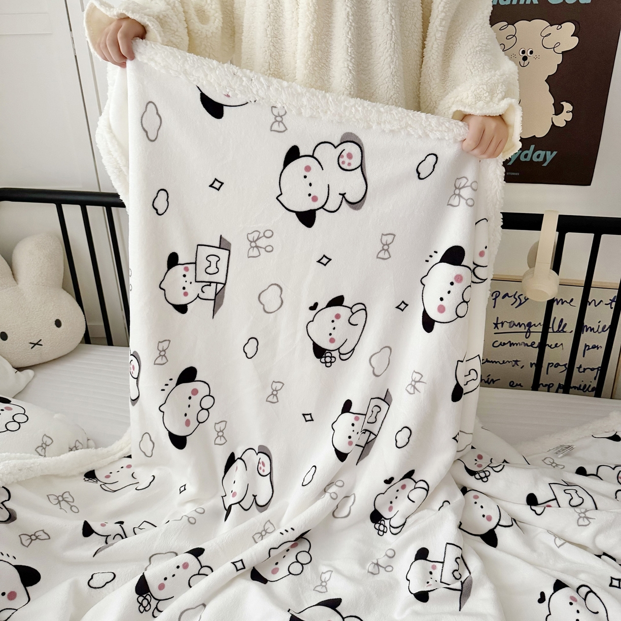 91家纺网 家纺一手货源 找家纺 航途席业 2025新款200g牛奶绒羊羔绒毛毯 狗狗时代