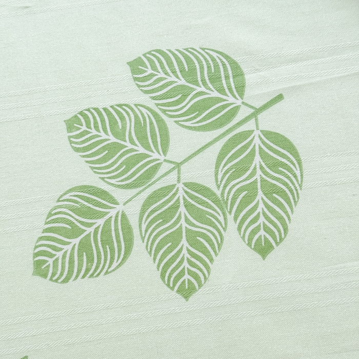 91家纺网 家纺一手货源 找家纺 梵克保罗 2025春夏原棉鱼骨棉老粗布花边印花床单软凉席三件套 翠叶