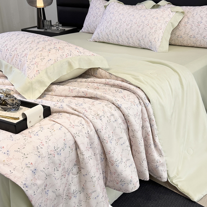 91家纺网 家纺一手货源 找家纺 梵克保罗 2025新款莱赛尔天丝数码印花夏被 浅知