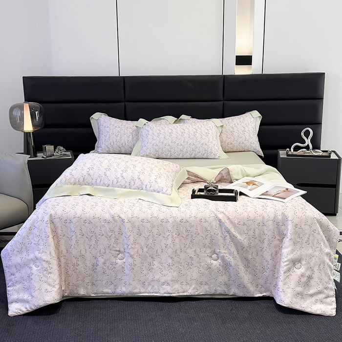 91家纺网 家纺一手货源 找家纺 梵克保罗 2025新款莱赛尔天丝数码印花夏被 浅知