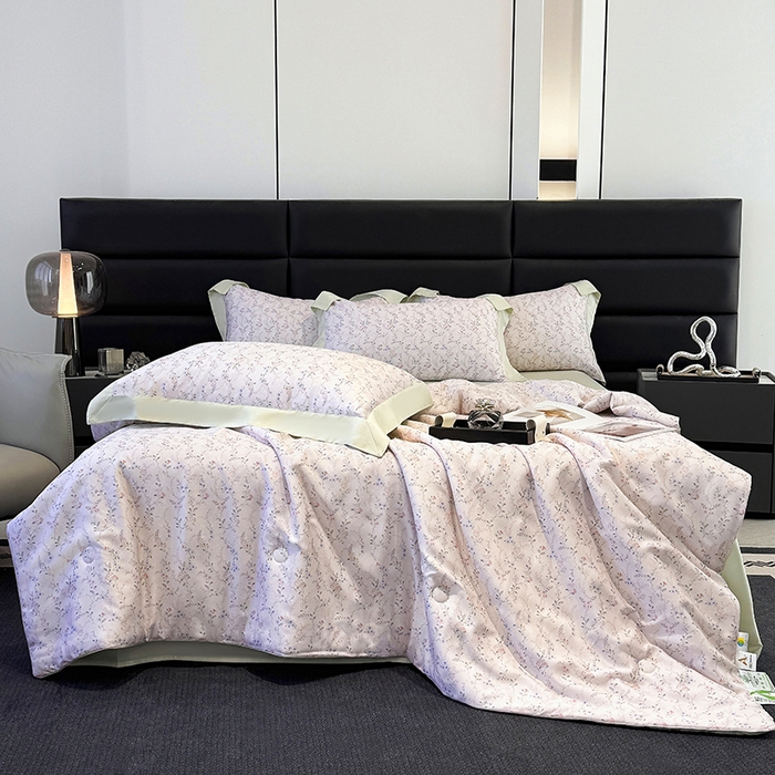 91家纺网 家纺一手货源 找家纺 梵克保罗 2025新款莱赛尔天丝数码印花夏被 浅知