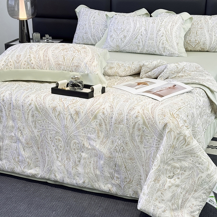 91家纺网 家纺一手货源 找家纺 梵克保罗 2025新款莱赛尔天丝数码印花夏被 莉格西塔