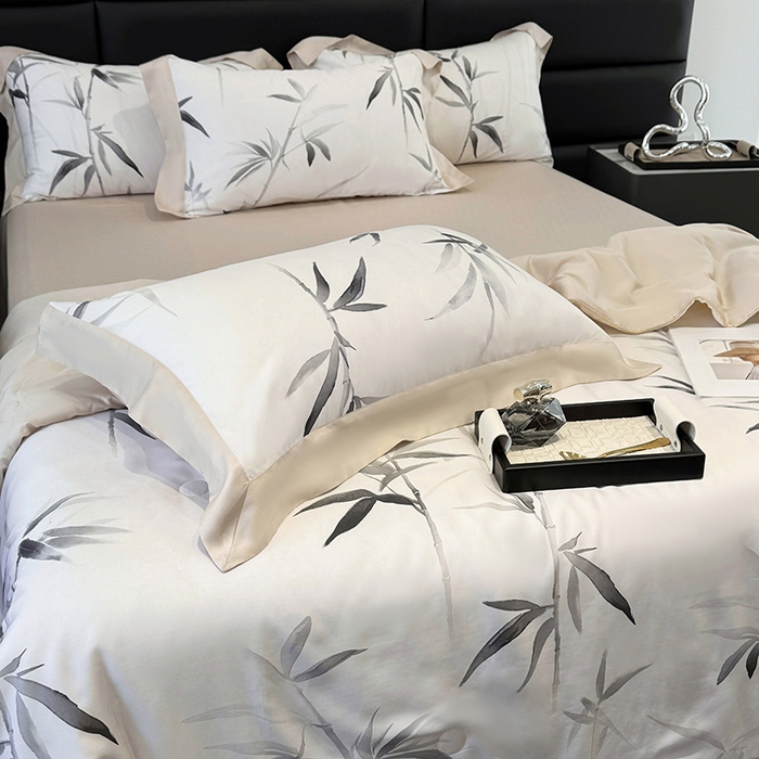 91家纺网 家纺一手货源 找家纺 梵克保罗 2025新款莱赛尔天丝数码印花夏被 轻蔓竹