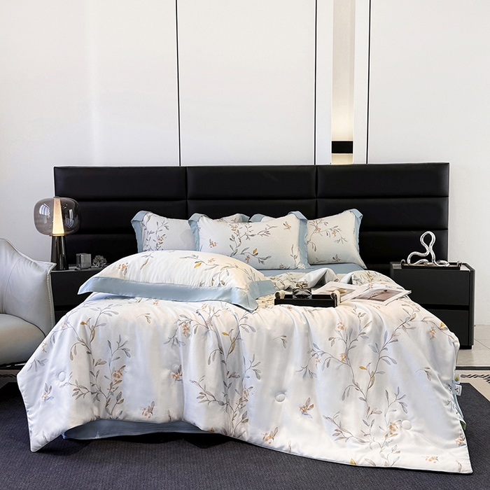 91家纺网 家纺一手货源 找家纺 梵克保罗 2025新款莱赛尔天丝数码印花夏被 清雅