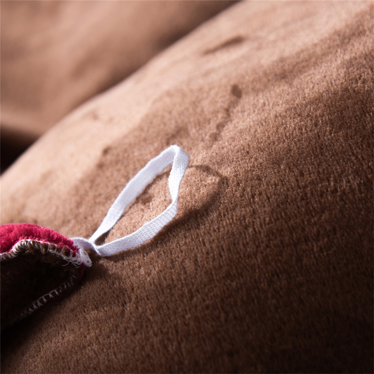 91家纺网 家纺一手货源 找家纺 兰紫橙家纺 2025新款双面绒纯色双拼牛奶绒四件套 酒红+咖啡