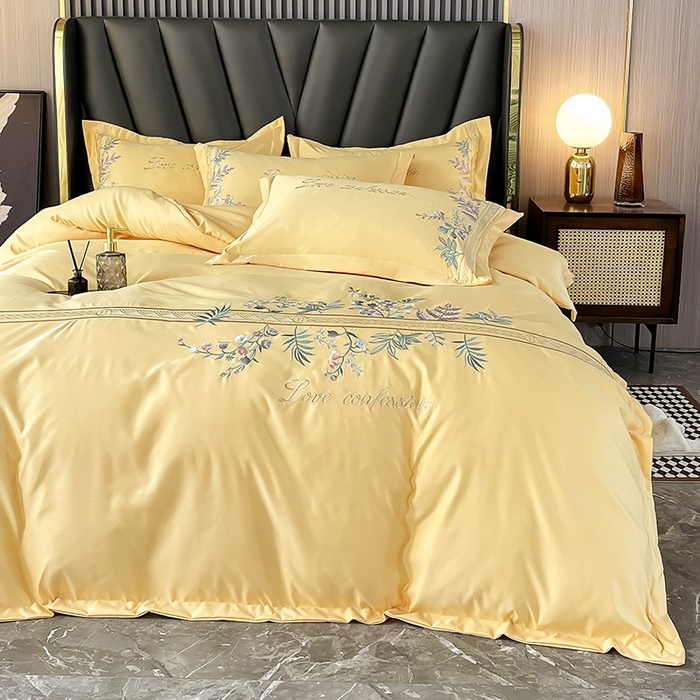 91家纺网 家纺一手货源 找家纺 （总）梵克保罗 2025春夏新品高克重天丝棉刺绣凉感四件套直播清仓