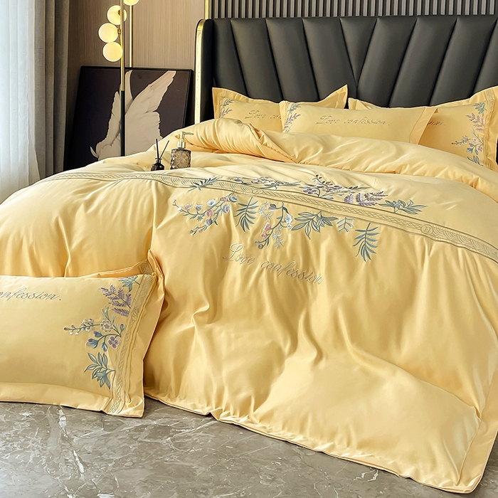 91家纺网 家纺一手货源 找家纺 （总）梵克保罗 2025春夏新品高克重天丝棉刺绣凉感四件套直播清仓