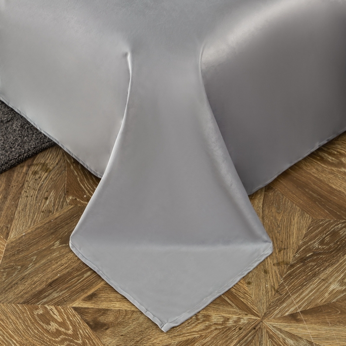 91家纺网 家纺一手货源 找家纺 梵克保罗 2025春夏新品水洗仿天丝数码凉感丝四件套 莱斯-灰