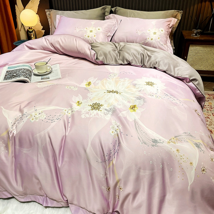 91家纺网 家纺一手货源 找家纺 （总）梵克保罗 2025春夏新品水洗仿天丝数码凉感丝四件套