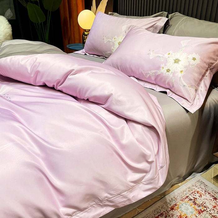 91家纺网 家纺一手货源 找家纺 （总）梵克保罗 2025春夏新品水洗仿天丝数码凉感丝四件套