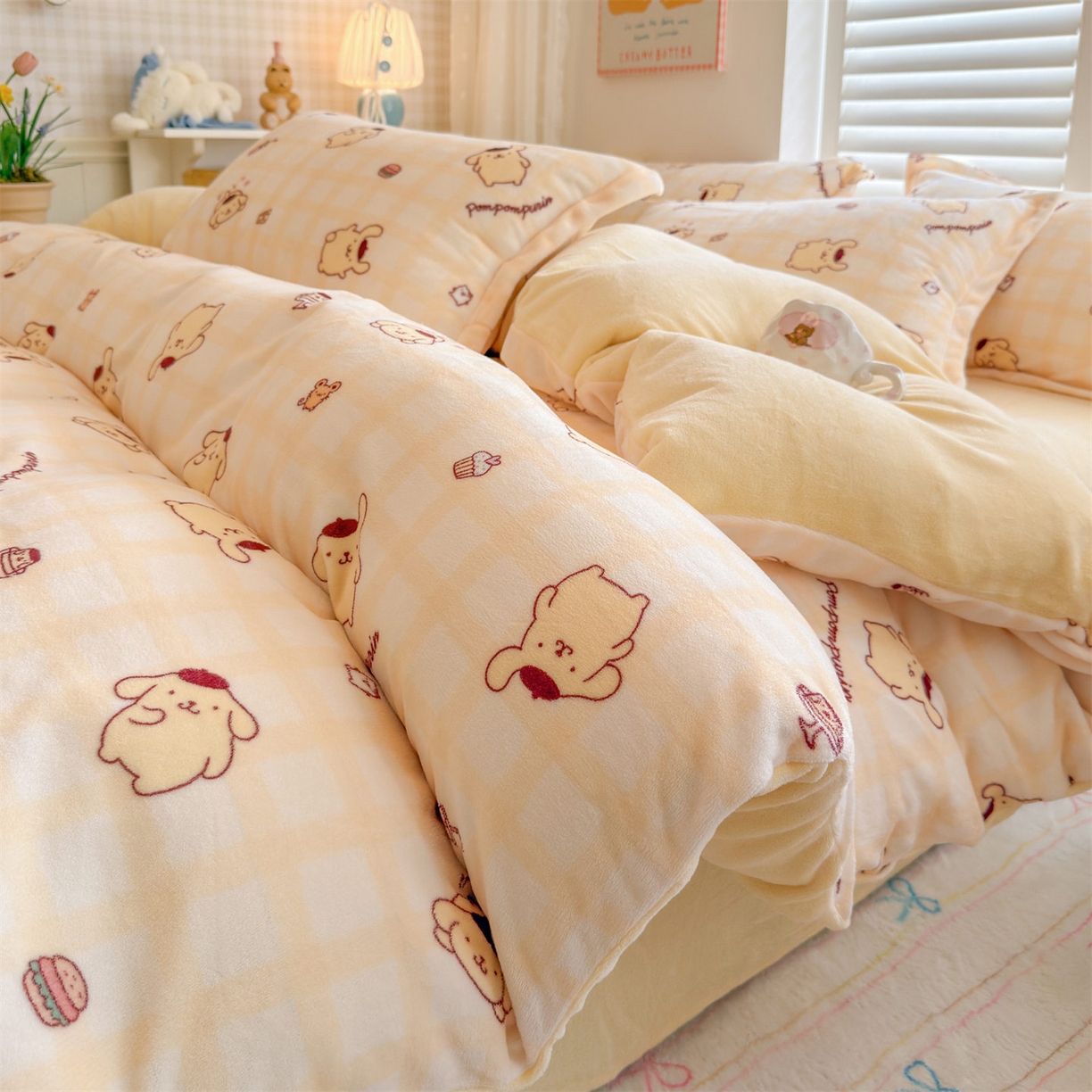 91家纺网 家纺一手货源 找家纺 （总）名兮家居 2025新款经典奥特曼-三丽鸥高克重牛奶绒四件套