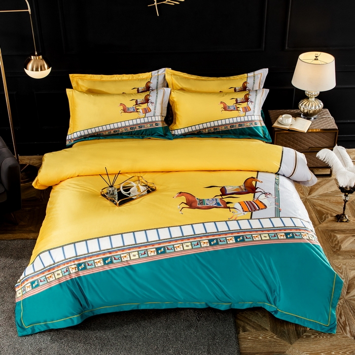 91家纺网 家纺一手货源 找家纺 梵克保罗 2025春夏新品水洗仿天丝数码凉感丝四件套 博睿