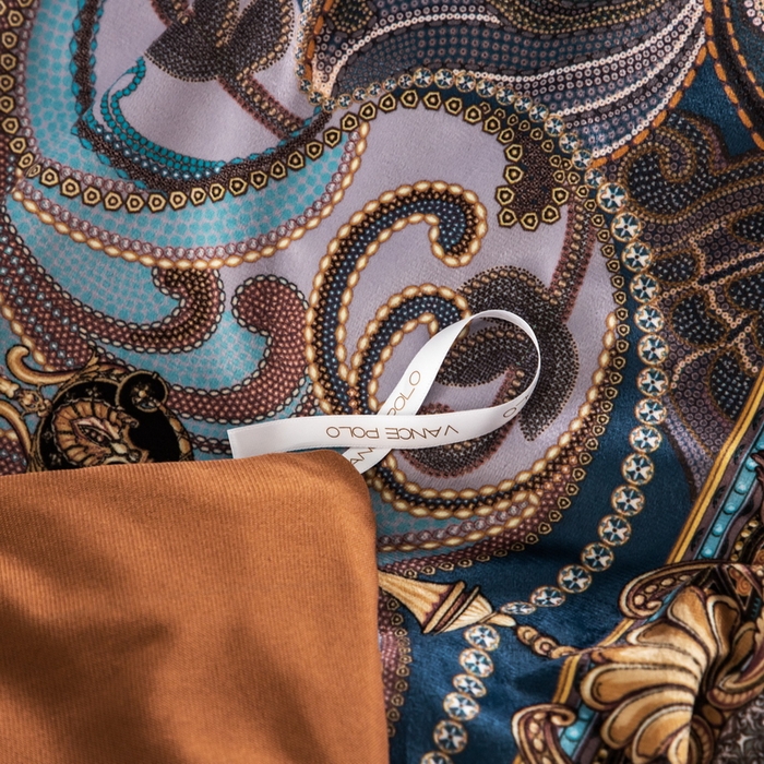 91家纺网 家纺一手货源 找家纺 梵克保罗 2025春夏新品水洗仿天丝数码凉感丝四件套 柏之林