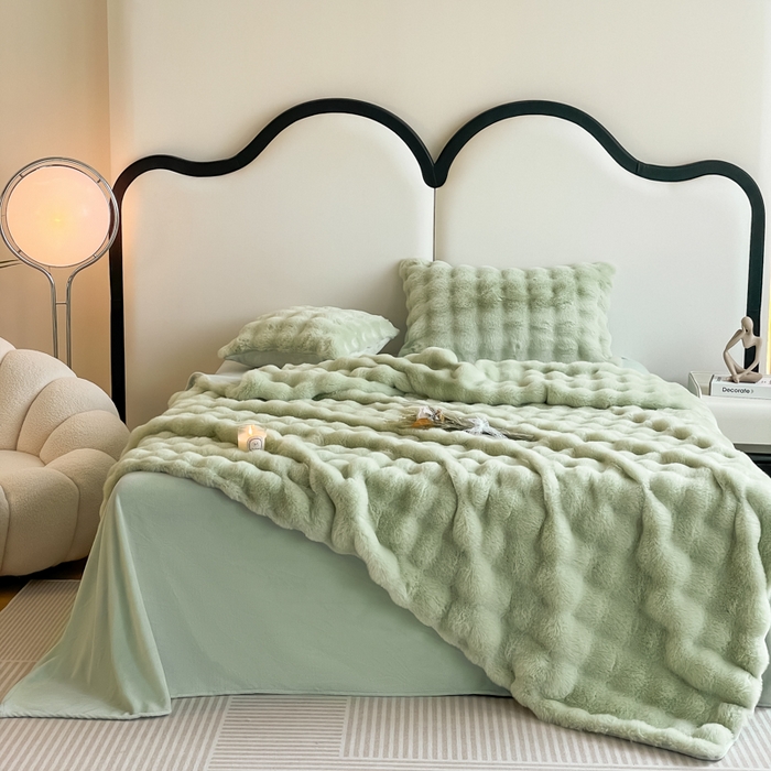 91家纺网 家纺一手货源 找家纺 （总）大元 2025新款A类280g大泡泡兔毛绒多功能被套毯