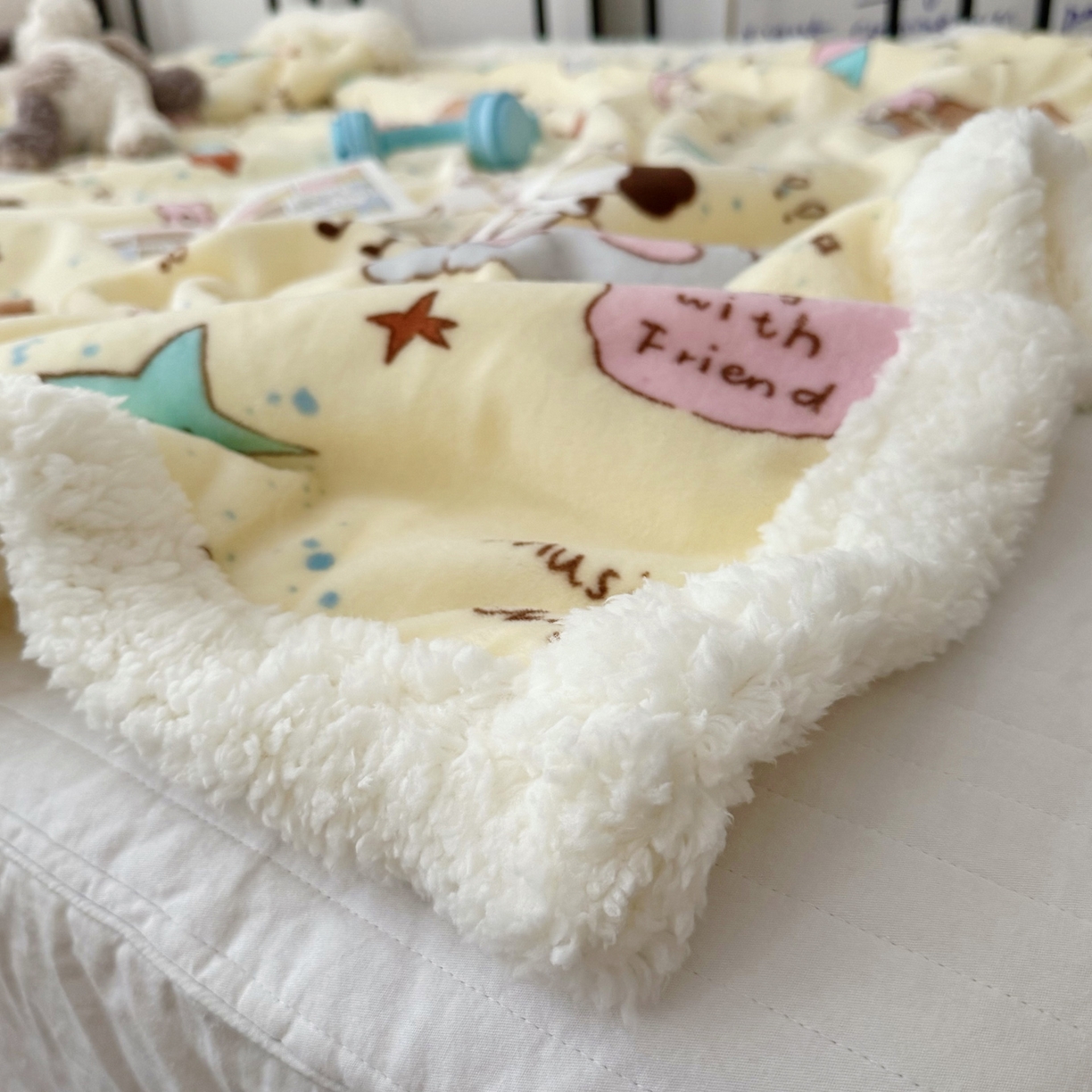 91家纺网 家纺一手货源 找家纺 航途席业 2025新款200g牛奶绒羊羔绒毛毯 可爱狗