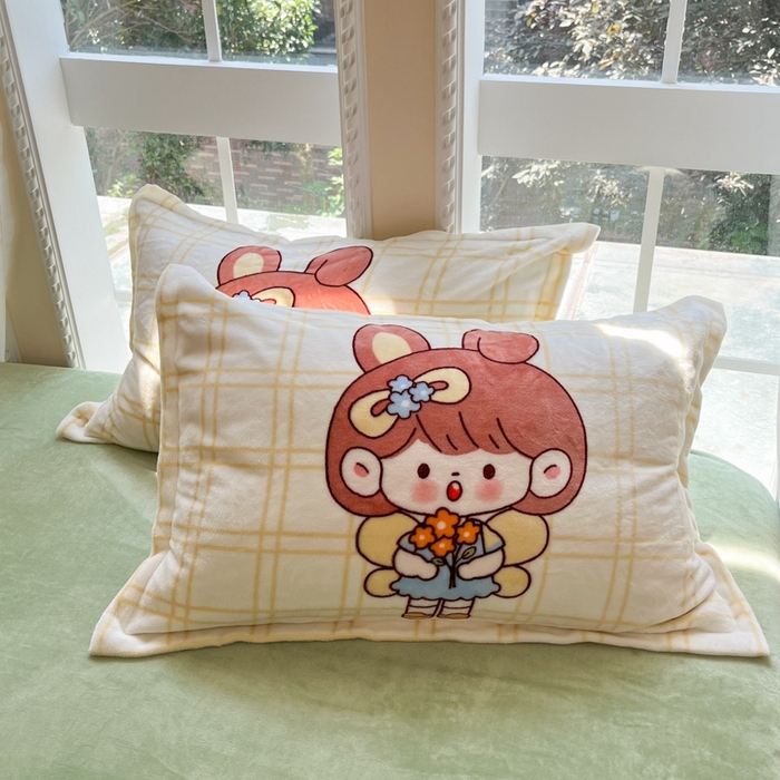 91家纺网 家纺一手货源 找家纺 喜梦缘 2025年新款大版小版卡通牛奶绒四件套 甜心公主